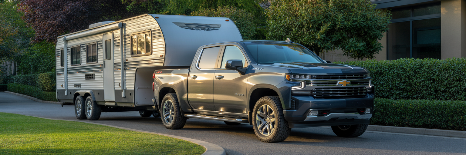 Family loading 2026 Silverado for towing trailer.