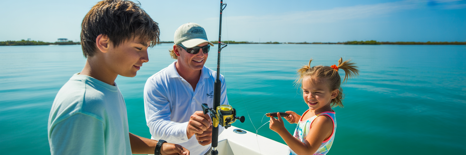 Family on a Florida fishing charter