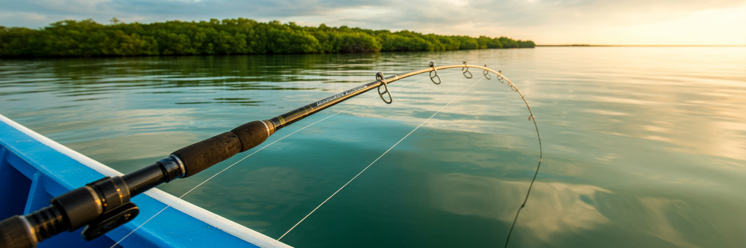 Fishing rod loaded with circle hook set.