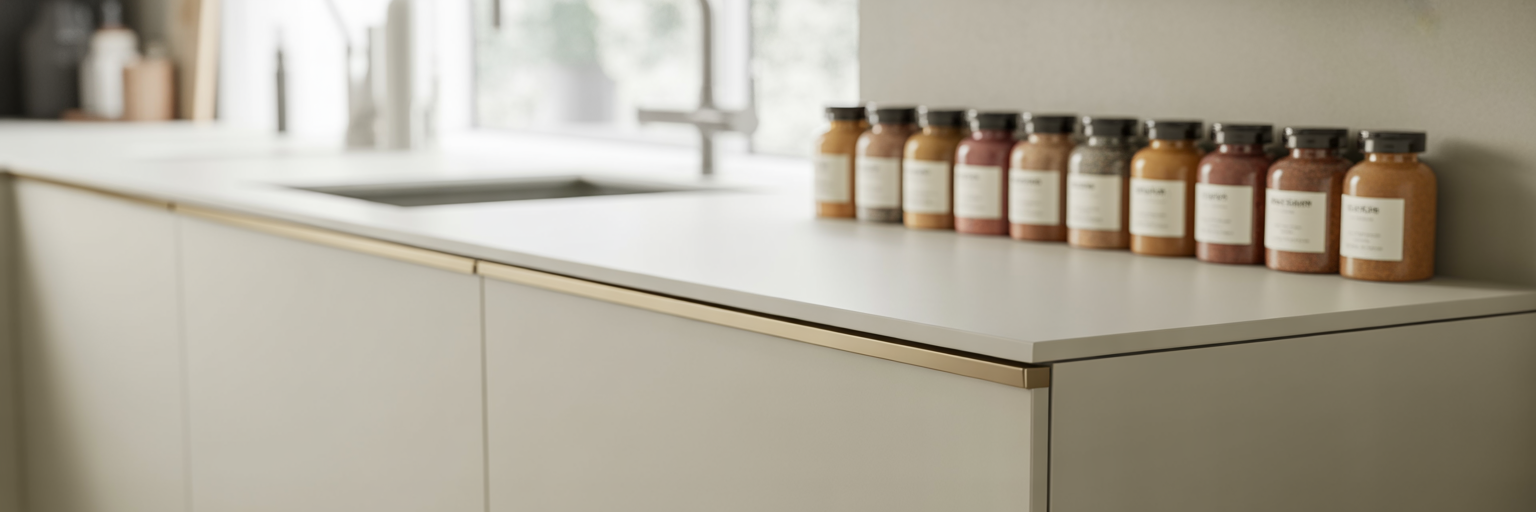 Floating shelf with brass hardware safety rail