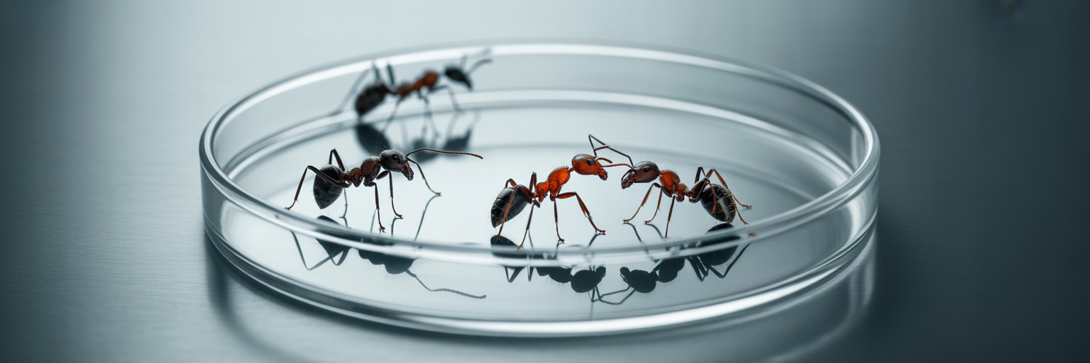 Florida carpenter ants in a lab setting.