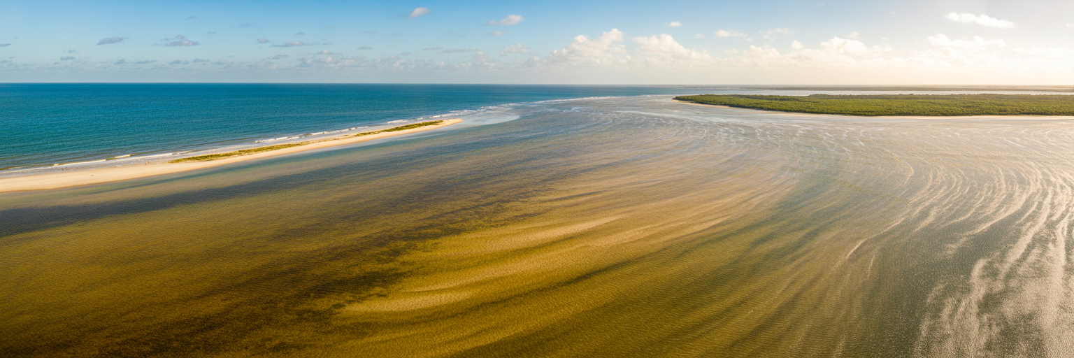 Florida coastal inlet outgoing tide