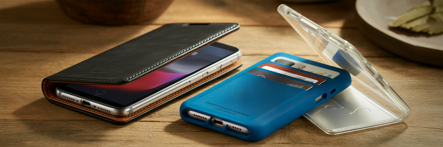 Folio, rear-slot, and detachable wallet cases