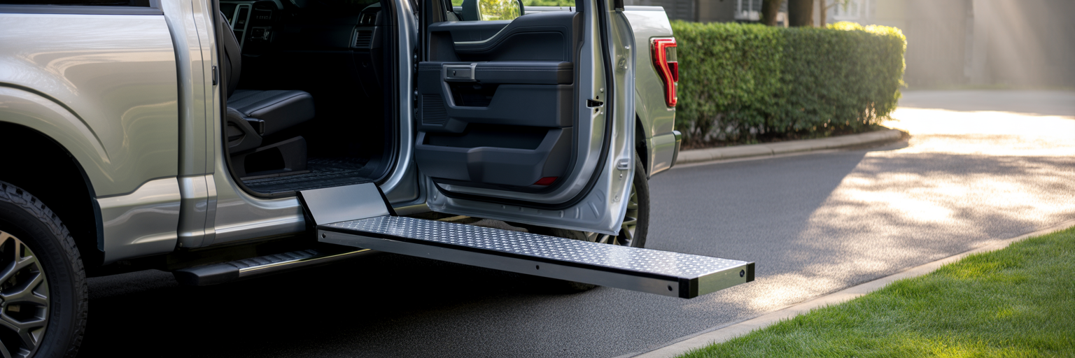 Ford F-150 with power-deployable running board