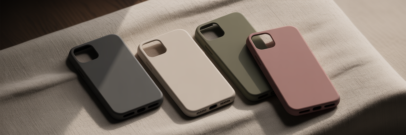 Four neutral minimalist rectangle iPhone cases