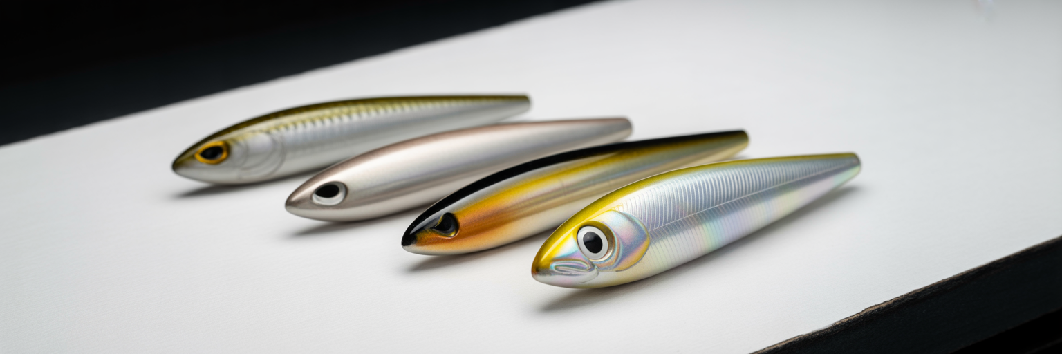 Four types of offshore trolling lure heads.