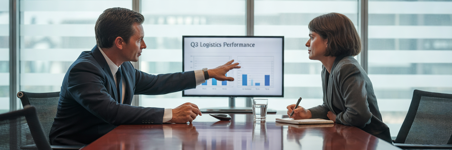 Freight forwarder conducting a quarterly business review