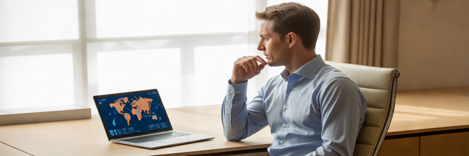 Freight forwarder customer portal on laptop screen