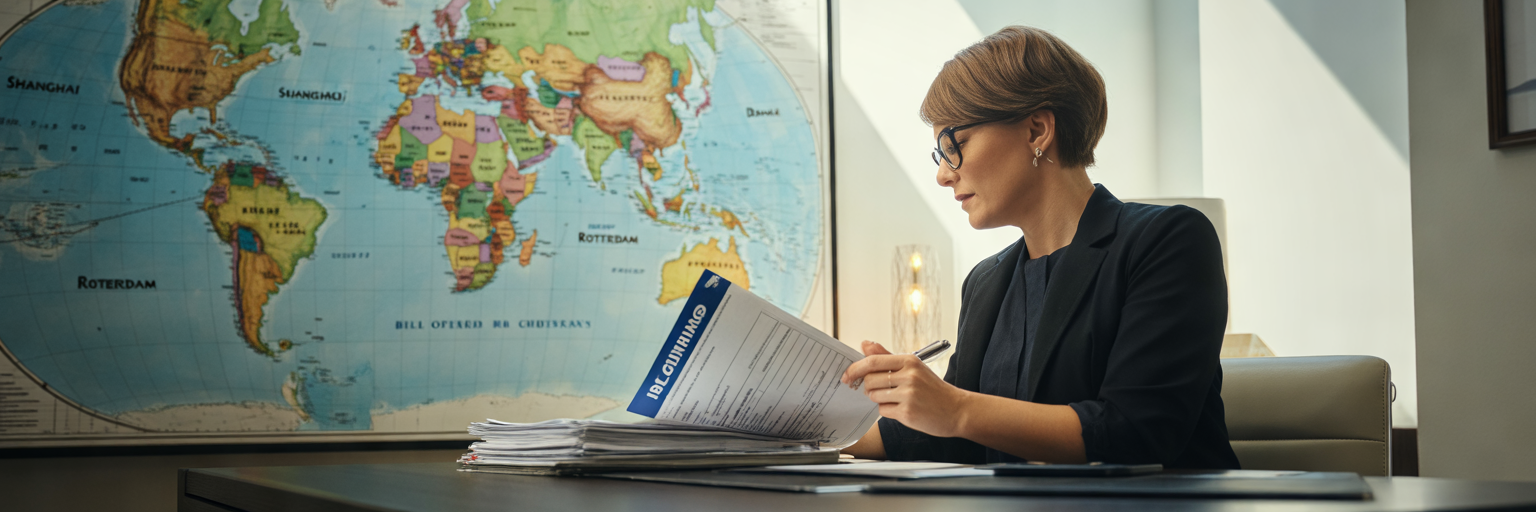 Freight forwarder planning global shipping routes