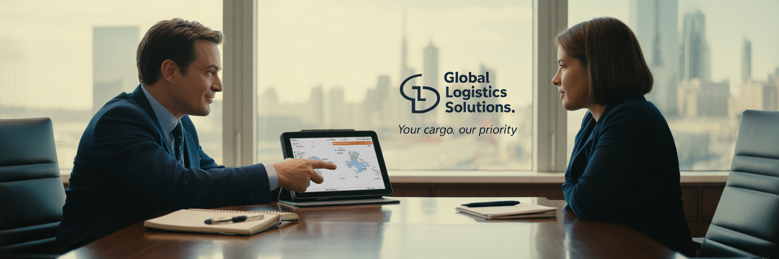 Freight forwarder presenting visibility tech to client