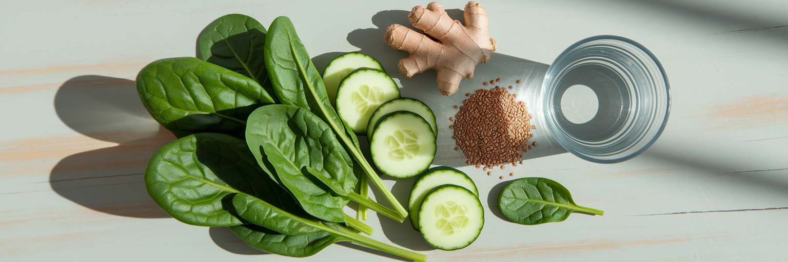 Fresh ingredients for a green smoothie