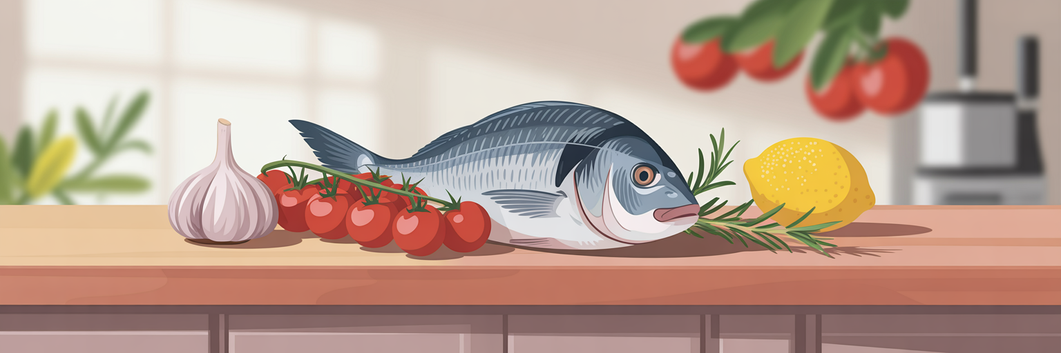 Frische Zutaten für ein Mittelmeerdiät-Rezept