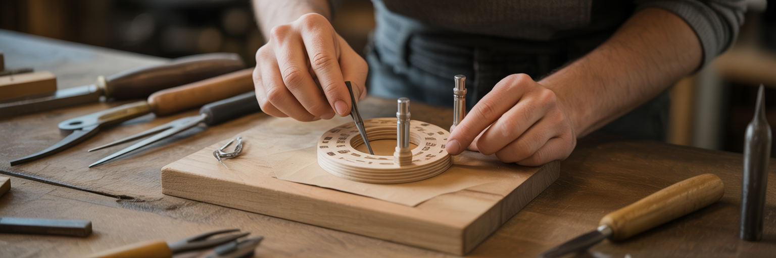 Hands carefully crafting a symbolic object.