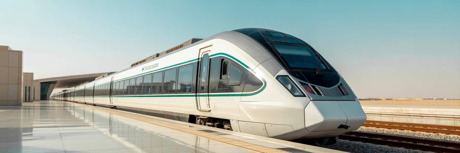 Haramain high-speed train at station platform