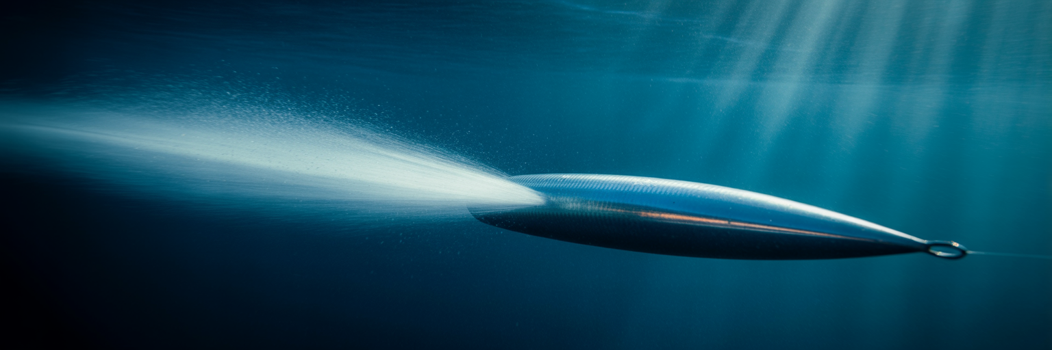 High-speed wahoo trolling lure underwater