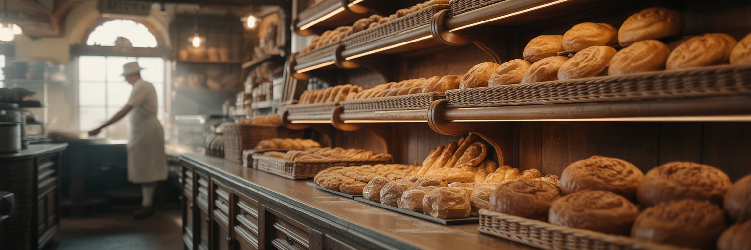 Historic bakery pastry display case