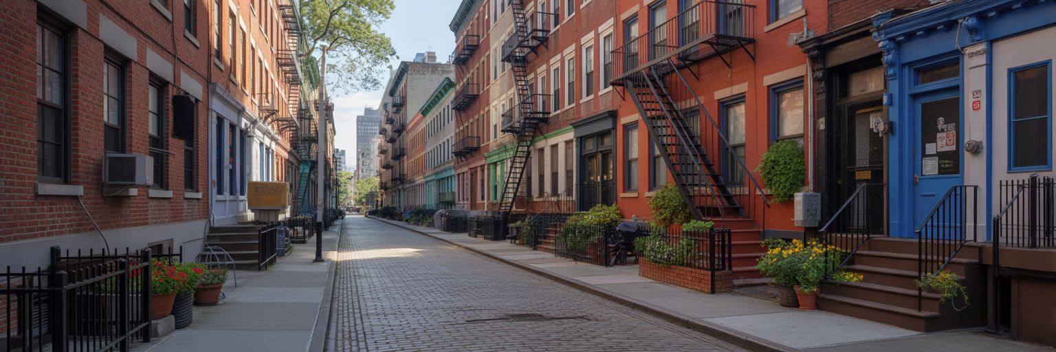 Historic cobblestone alley in Greenwich Village