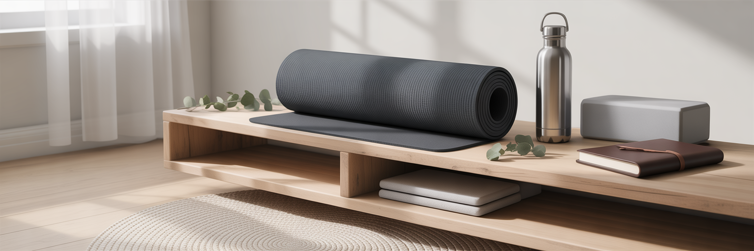 Home wellness corner with recovery tools