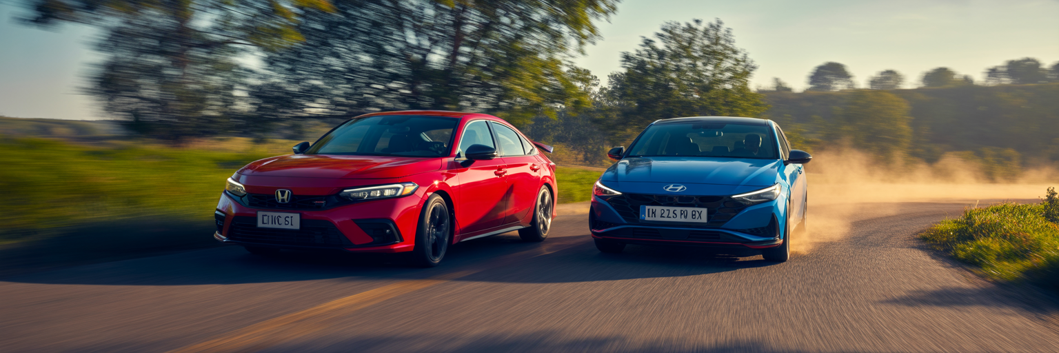 Honda Civic Si and Hyundai Elantra N performance driving