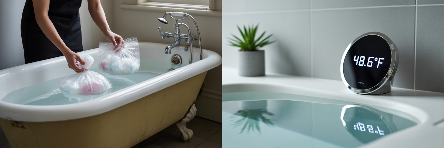 Ice bath versus cold plunge temperature control.