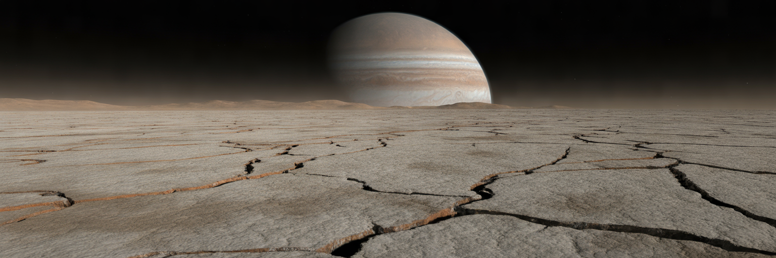 Icy surface of moon Europa