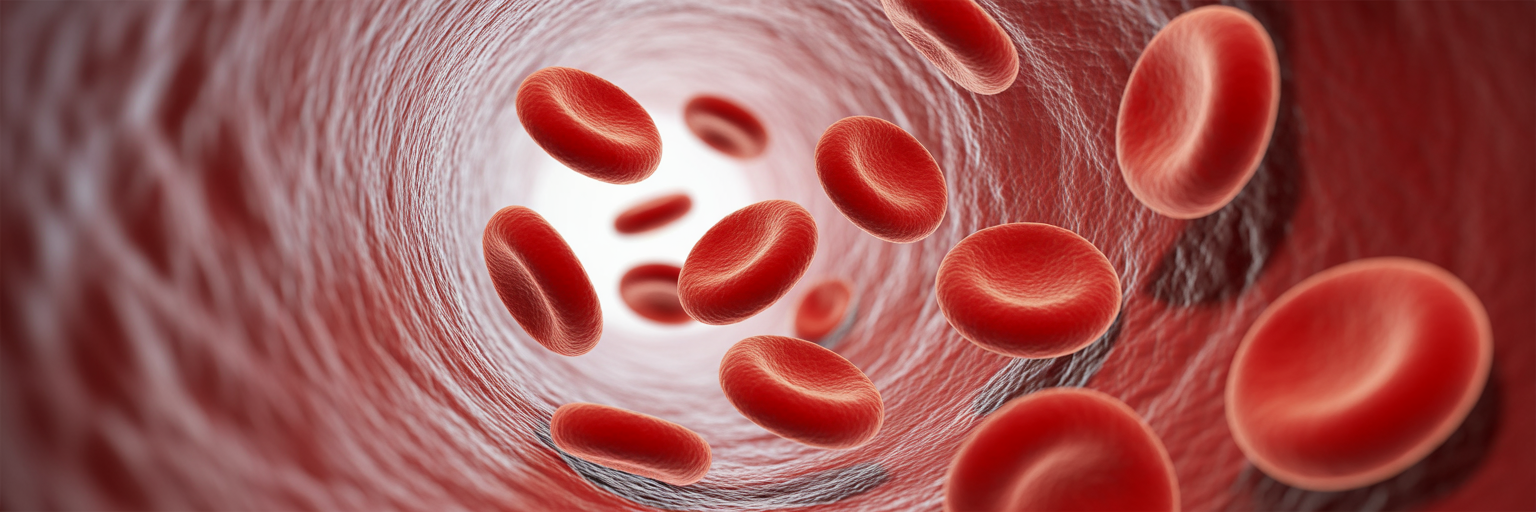 Illustration of healthy microcirculation in blood vessels