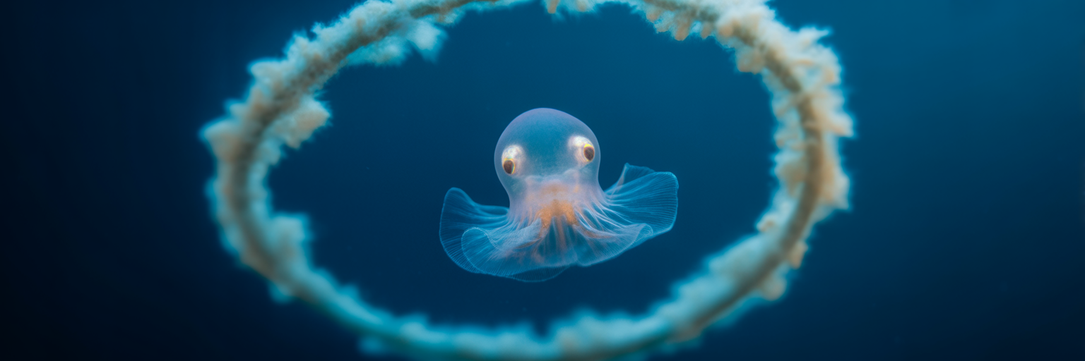 Immortal jellyfish in its natural ocean habitat.