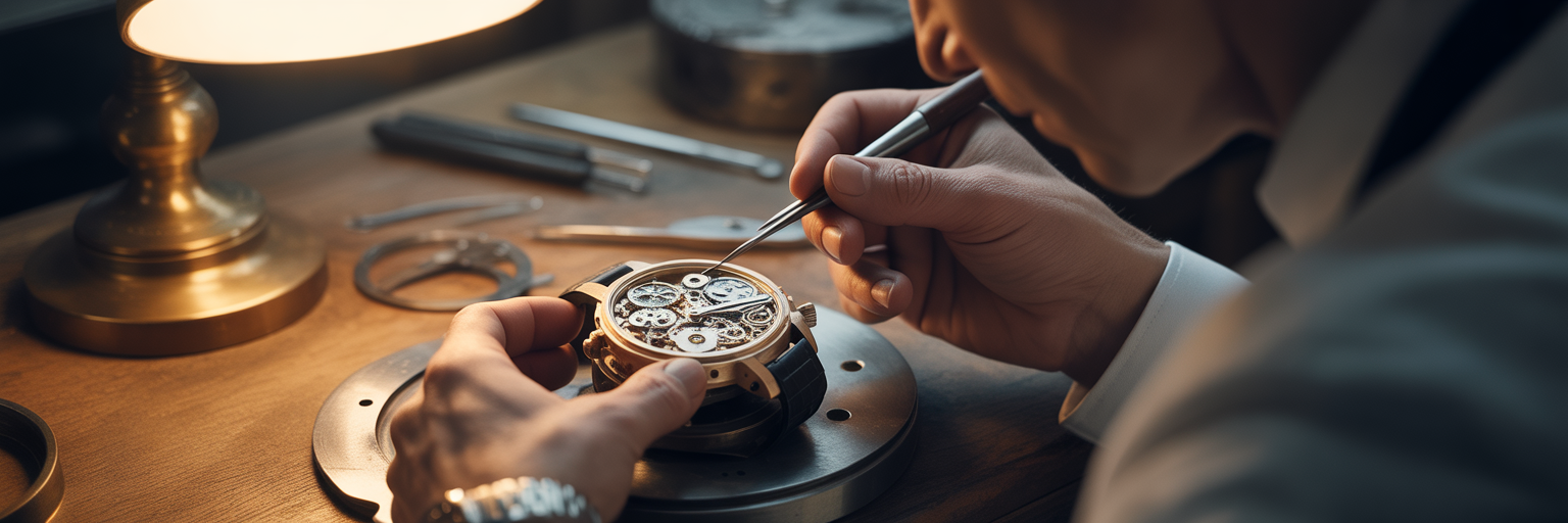 Inspection minutieuse d'un mécanisme complexe par un expert.