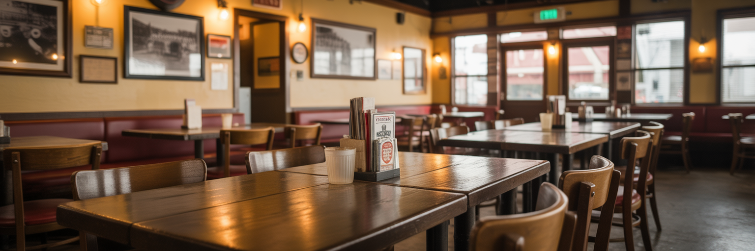 Interior of an authentic local Texas barbecue joint.