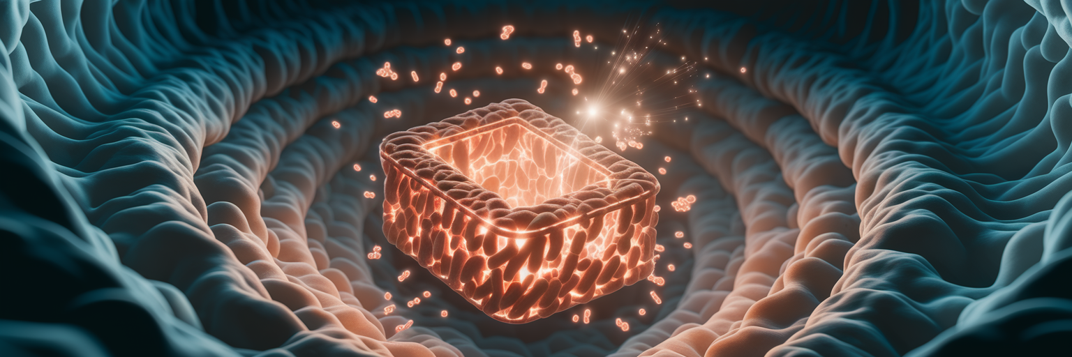 Intricate cellular mitochondrion being energized.