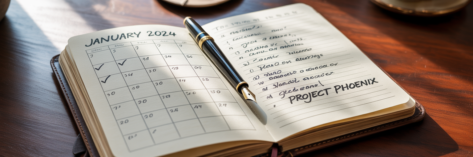 Journal with calendar and personalized notes