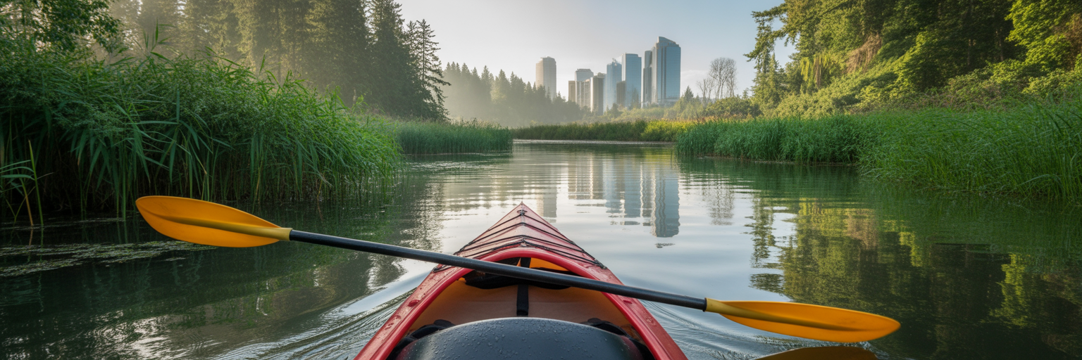 Kayaking through Mercer Slough wetlands Bellevue