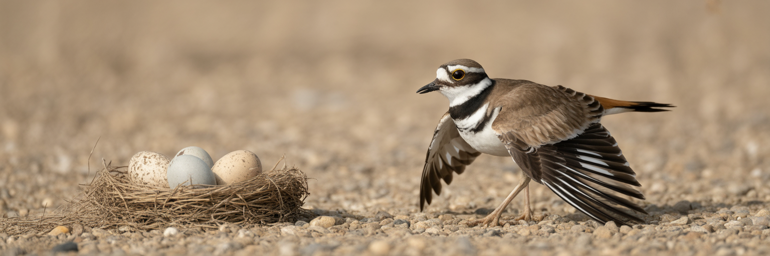 Killdeer performing broken-wing display