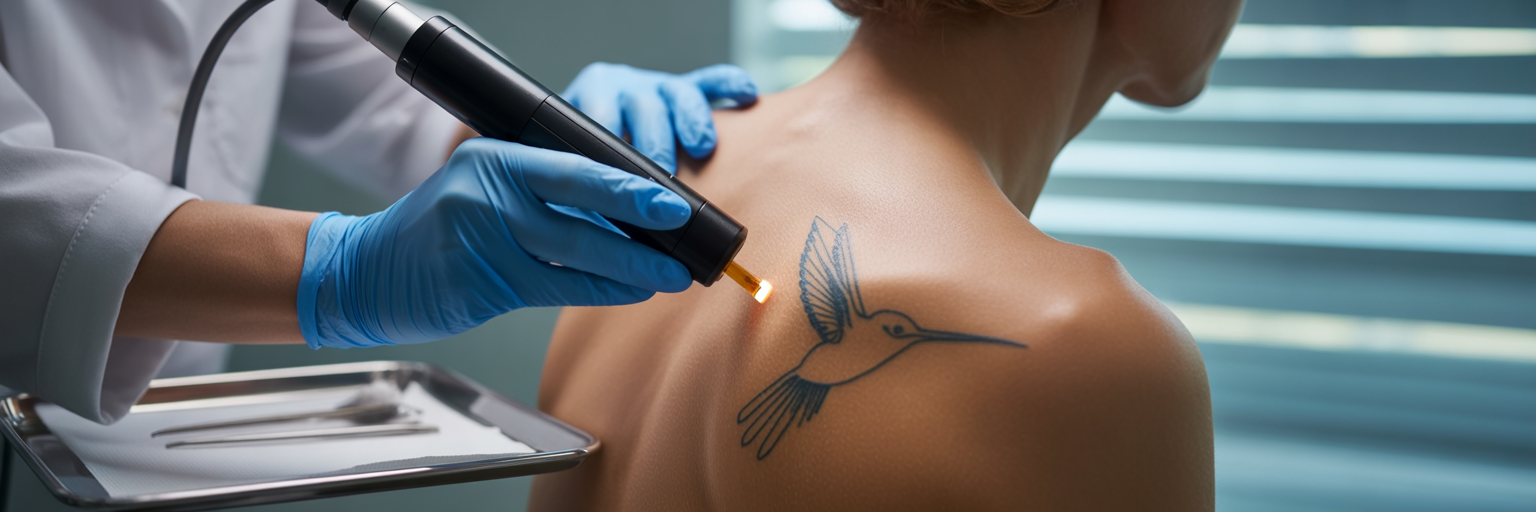 Laser tattoo lightening for cover-up