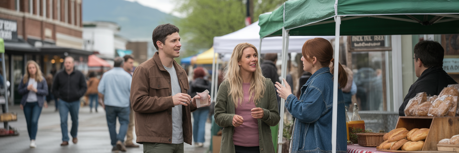 Locals enjoying Beaverton Farmers Market