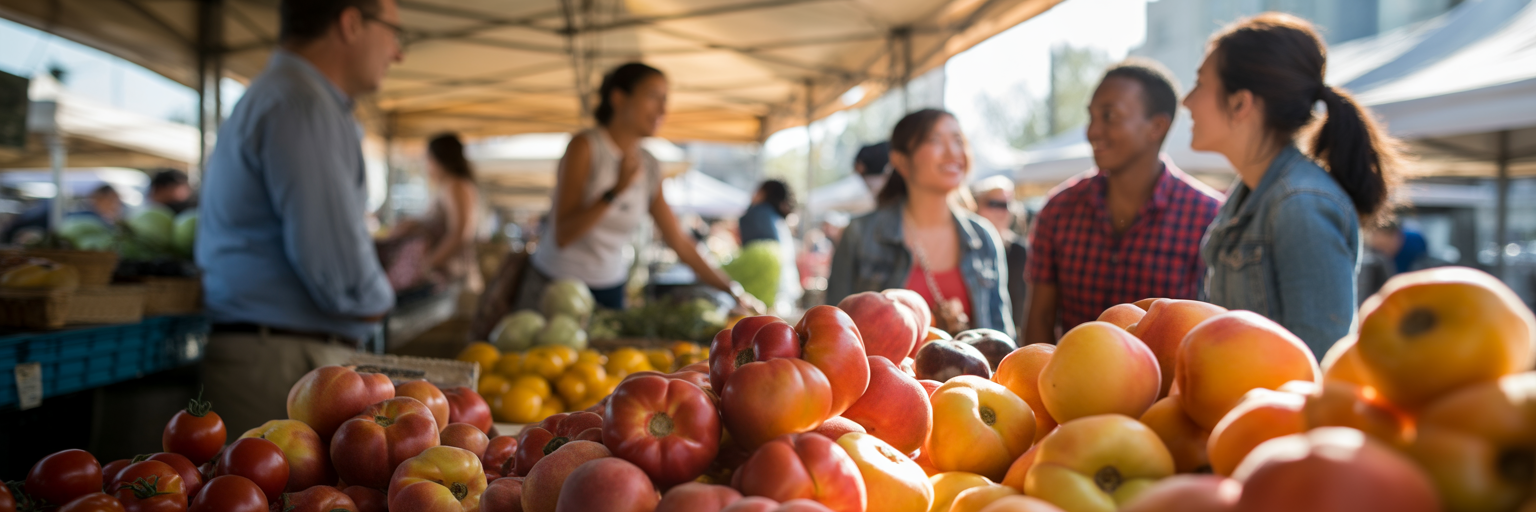 Locals shopping at Sacramento farmers market