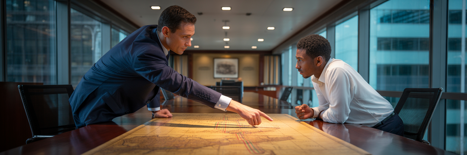 Logistics managers planning targeted advertising routes.