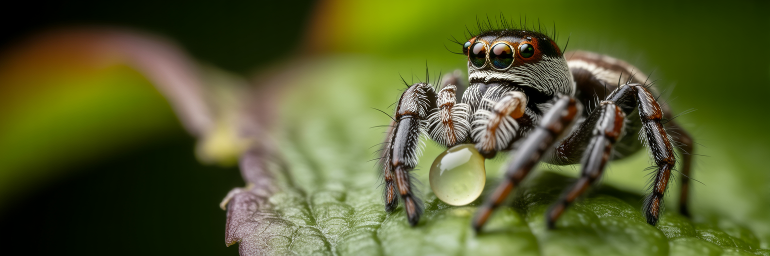 Macro view of spider milk secretion