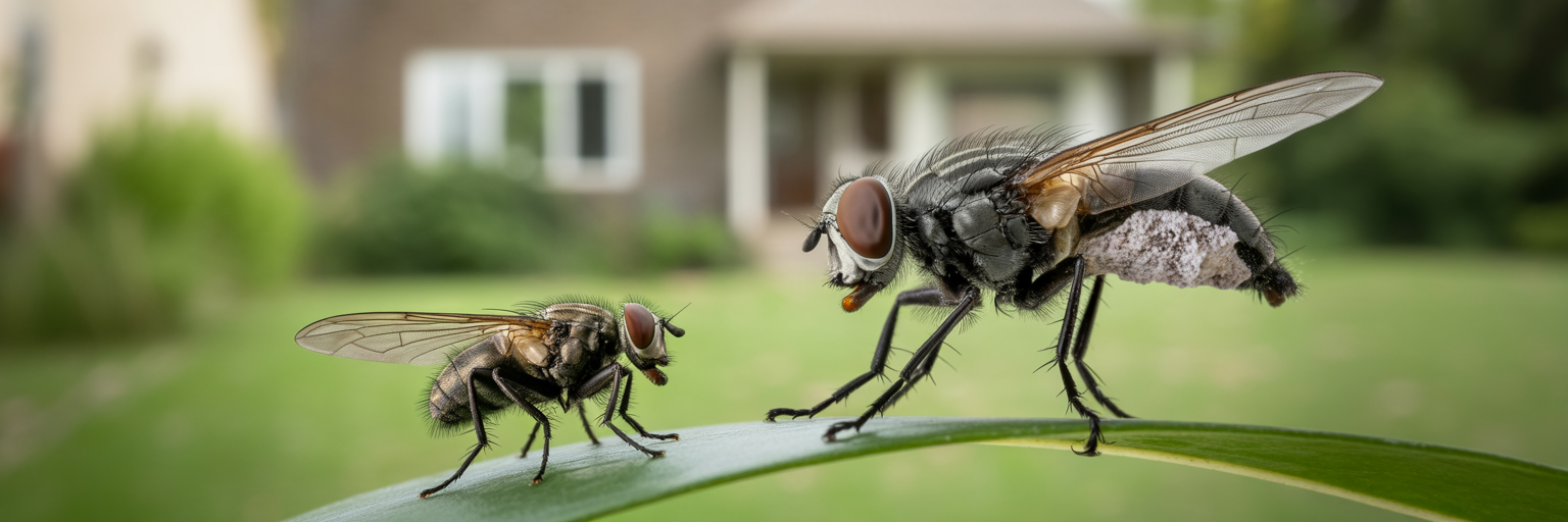 Male housefly attracted to fungus-infected female.