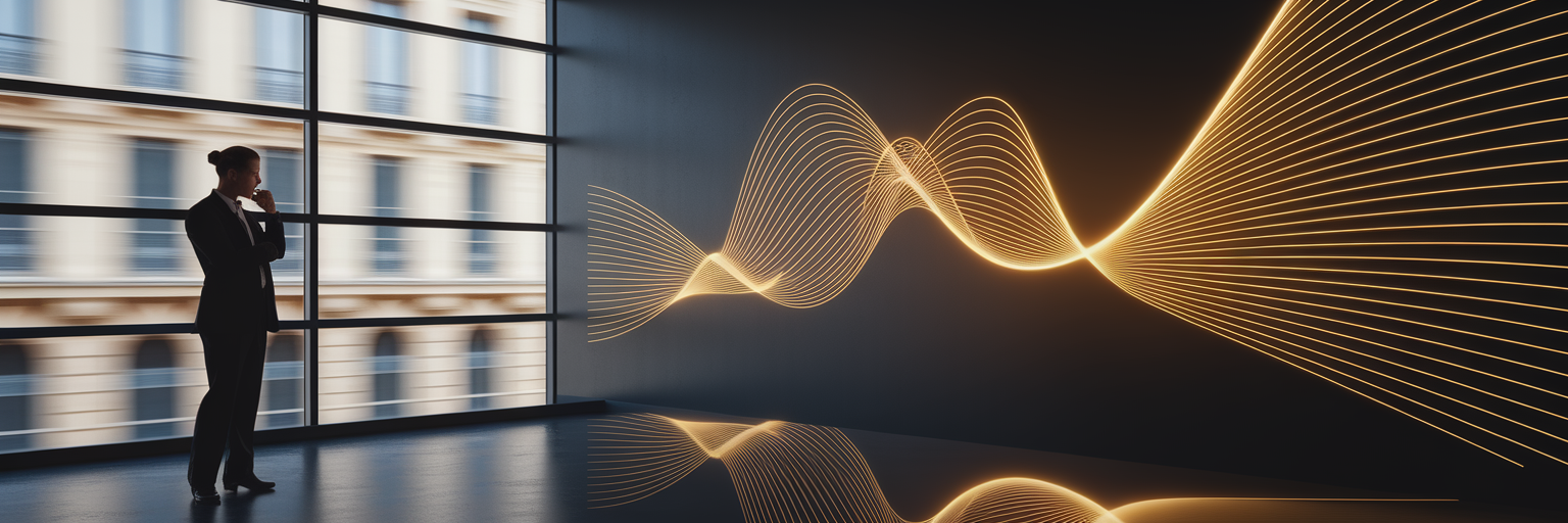 Manager analysant les tendances de vente IA dans une boutique parisienne.