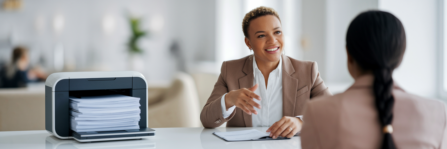 Manager RH en entretien avec un nouvel employé.