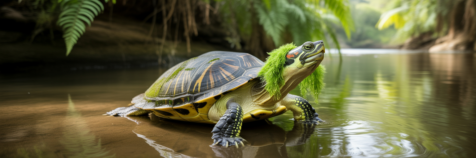 Mary River turtle swimming in river