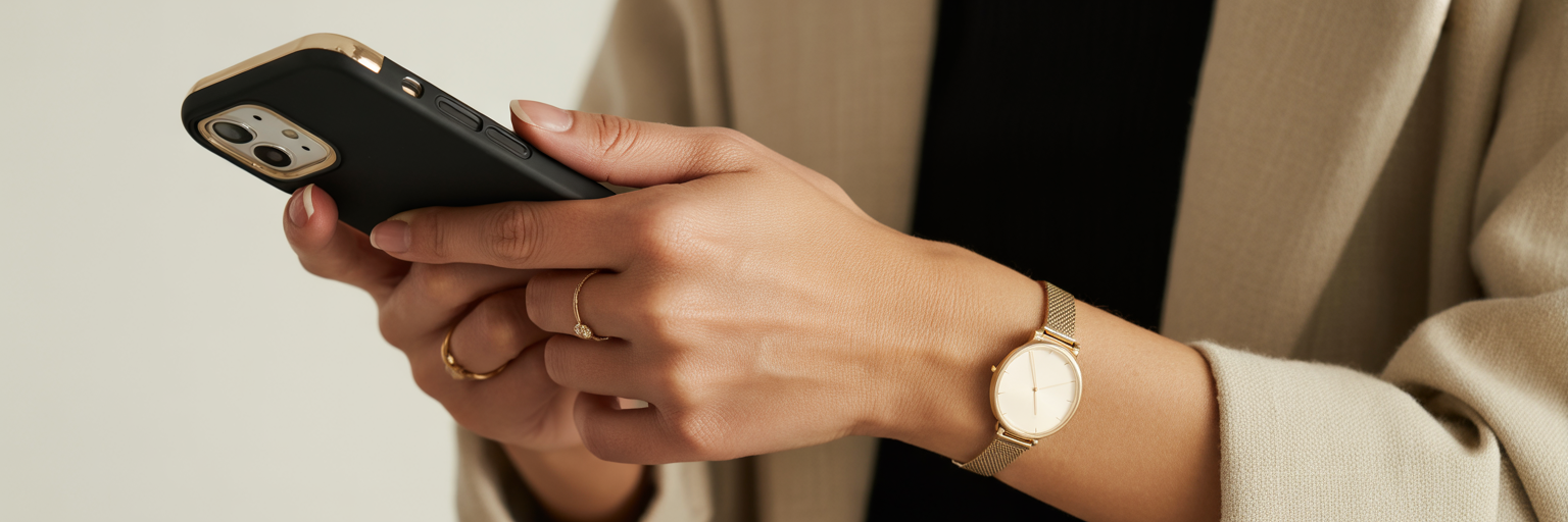 Matching phone case hardware with jewelry