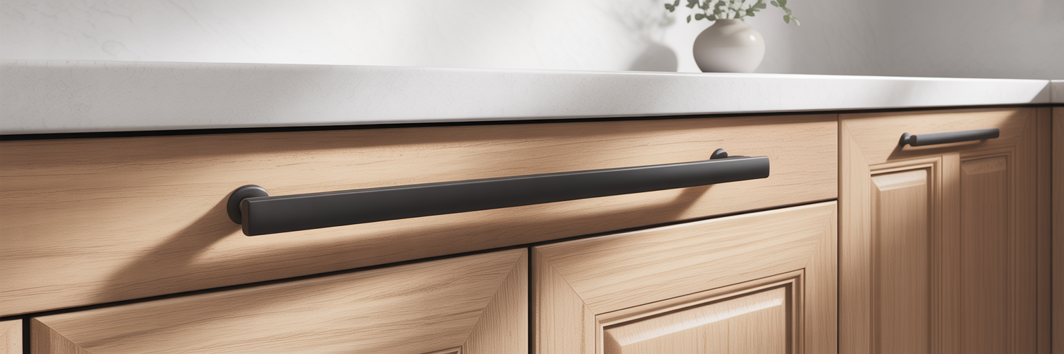 Matte black Japandi cabinet bar pull