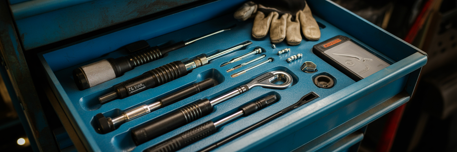 Mechanic's toolbox with diagnostic tools