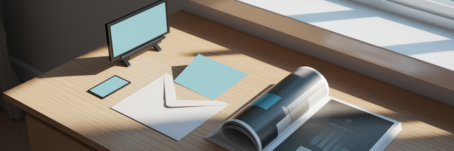 Metaphorical ad formats on desk