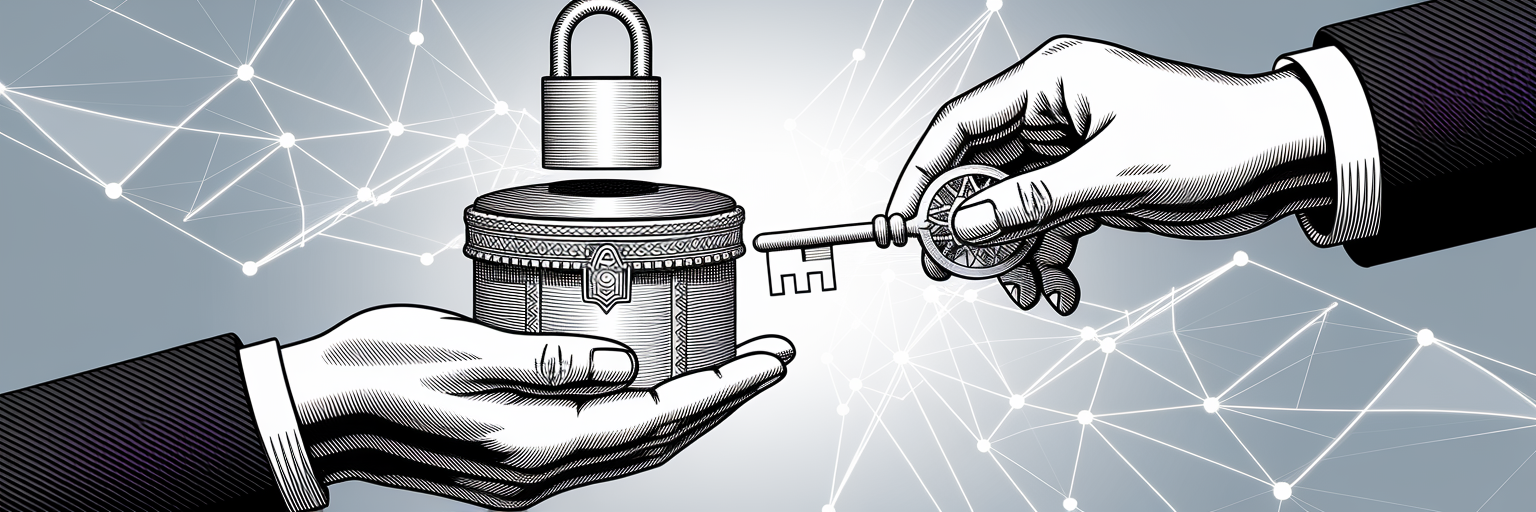Metaphorical drawing of PGP encryption keys