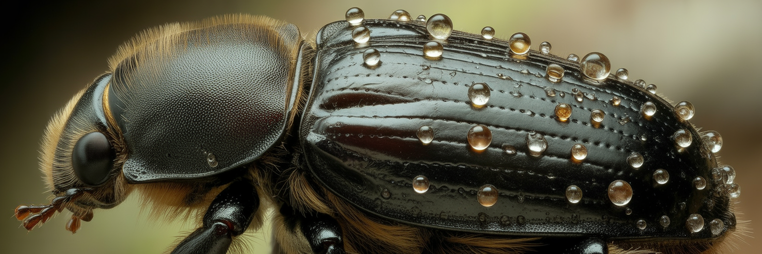 Metaphorical view of beetle's water-collecting shell.