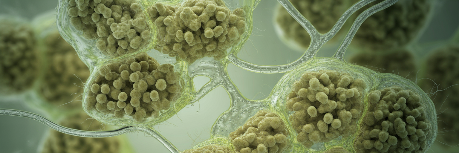 Microscopic view of biofilm architecture