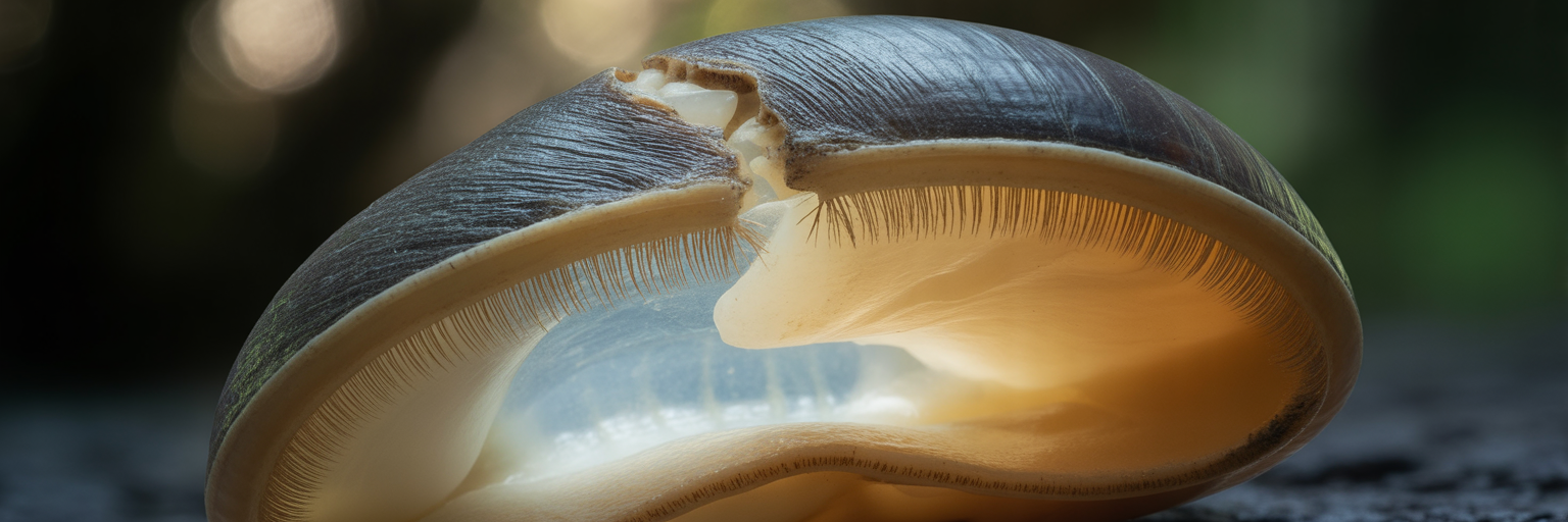 Microscopic view of crack stopping in snail armor.